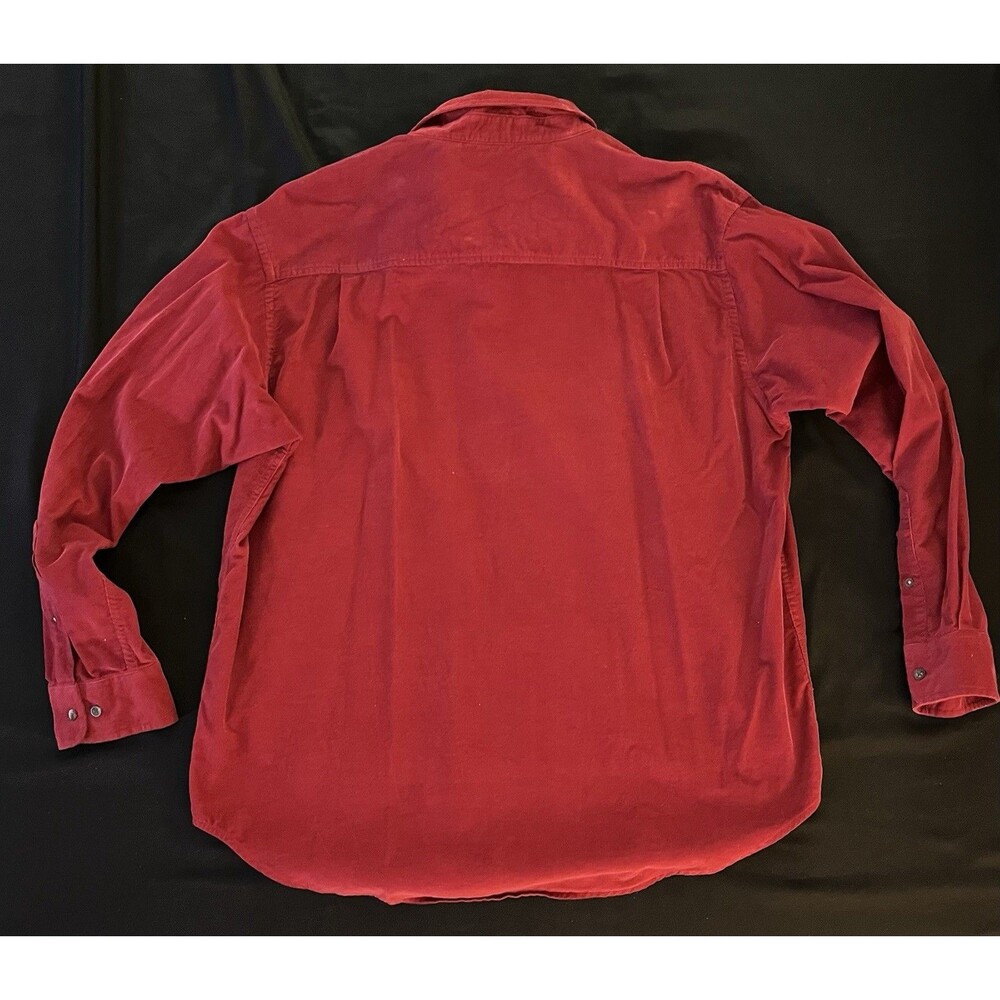 St. John's Bay Men's Red Corduroy Button Down Shirt Vintage XL 21 - Wale Texture - Picture 2 of 5
